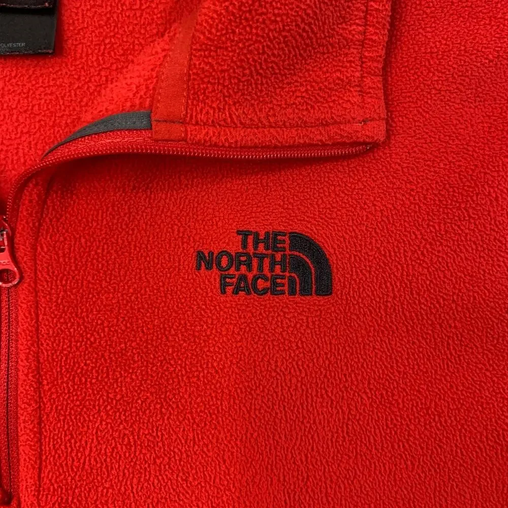 The North Face Fleece Mens M Medium Red Polartec‎ Tka 100 Microvelou Pullover